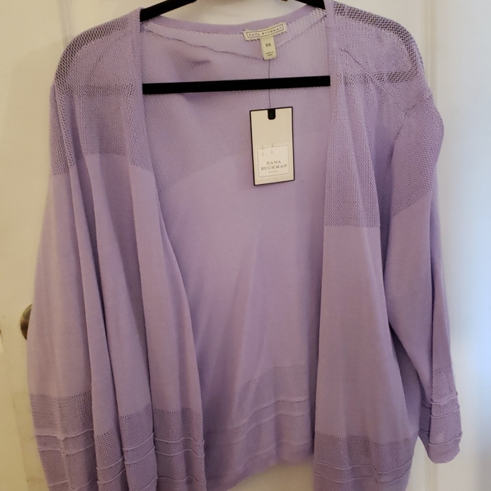 Lavender open front cardigan.  2x.